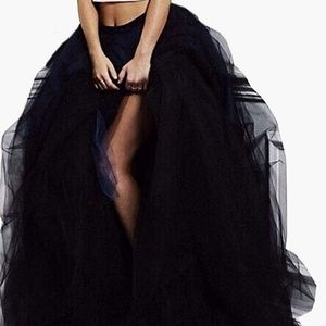 XL Maxi Tulle Floor Length Layered High Waist Spectial Occasion Skirt